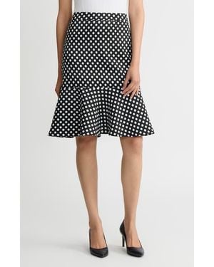 Kasper Flounce Hem Skirt - Black