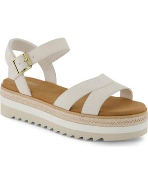 TOMS Kai Espadrille Flatform Sandal - Metallic