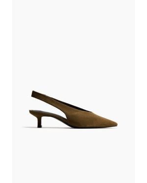 H&M Kitten-Heeled Slingbacks - Black