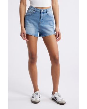 PTCL Pia High Waist Stretch Denim Shorts - Blue