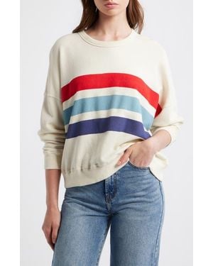 The Great The Teammate Stripe Sweatshirt - White