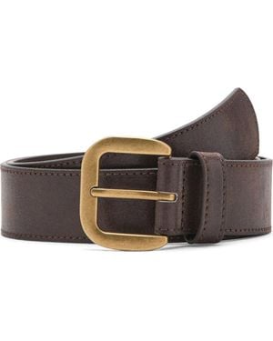 Mango Square Buckle Belt - Brown