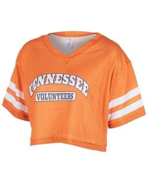 ZooZatZ Tennessee Volunteers Mesh Cropped V-Neck T-Shirt - Orange