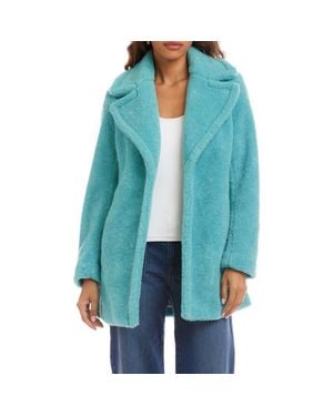 Karen Kane Faux Shearling Coat - Blue