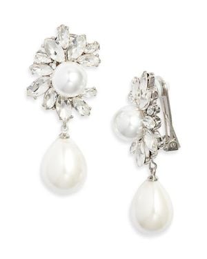 Kenneth Jay Lane Faux Pearl Drop Earrings - White