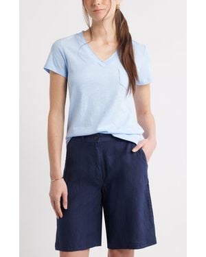 Caslon Cotton & Modal V-Neck T-Shirt - Blue