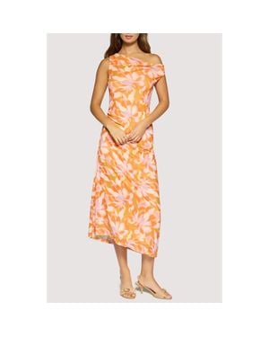Lost + Wander Mykonos Dream One-Shoulder Midi Dress - Orange