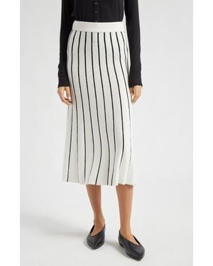 ATM Stripe Cotton Blend Skirt - Multicolor