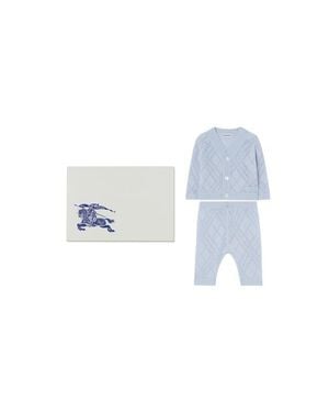 Burberry Check Cashmere Two-Piece Set - Blue