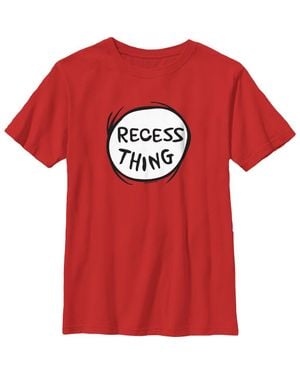 Dr. Seuss Boys' Recess Thing Badge T-Shirt - Red
