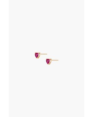 AUrate New York Lab Grown Sapphire Heart Stud Earrings - Yellow