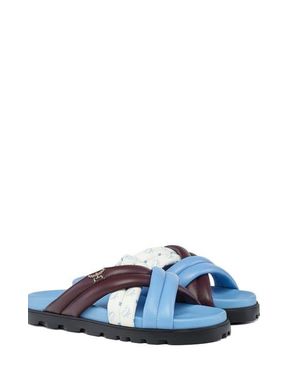 MCM Monogram Cross Sandals - Blue