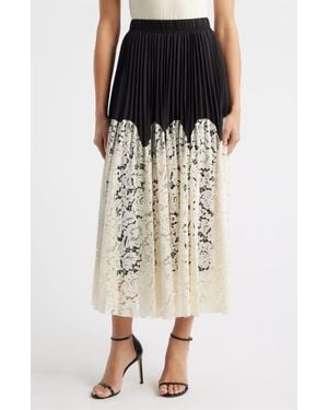 NIKKI LUND Renly Pleated Lace Skirt - Black