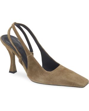 Proenza Schouler Trap Crossover Slingback Pump - Metallic