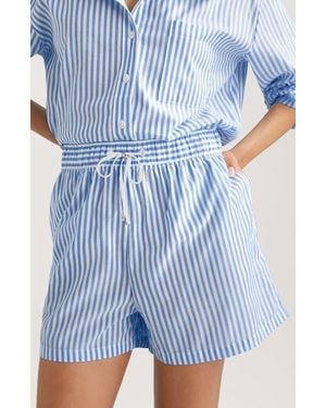 Tommy John Stripe High Waist Woven Sleep Shorts - Blue
