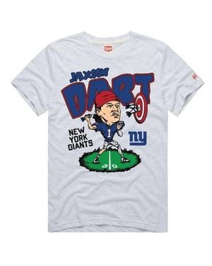 Homage Jaxson Dart New York Giants Caricature Player Graphic Tri-Blend T-Shirt - White