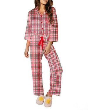 Sunshine Society Merry Magic 3/4 Sleeve Pants Set - Red