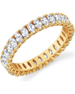 Crislu Oval Cubic Zirconia Eternity Band Ring - Metallic