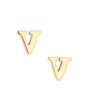 Marlyn Schiff Block Letter Initial Stud Earrings - Metallic