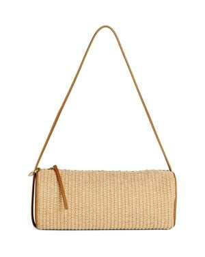 Reformation Simona Suede Cylinder Shoulder Bag - Natural