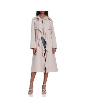 Avec Les Filles Cascade Drape Trench Coat - Multicolor