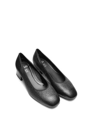 Ara Gypsum Block Heel Pump - Black