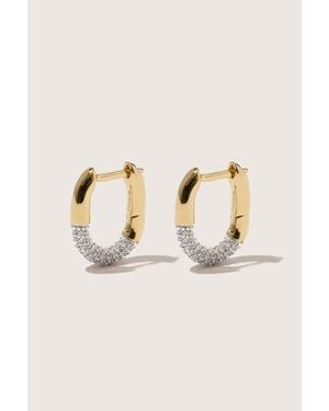 Otiumberg 14Kt Vermeil Small Demi-Pavé Staple Hoop Earrings - Natural