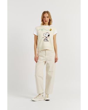 Chinti & Parker Wool-Cashmere Snoopy Tank - Natural