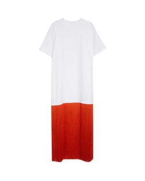 Alaïa Fringed Cotton T-Shirt - Red