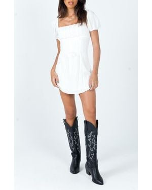 Princess Polly Fauci Lace-Up Minidress - White