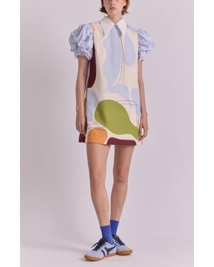 De Loreta Mundo Sleeveless Column Cotton Minidress - Multicolor