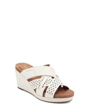 Rockport Britta Platform Wedge Slide Sandal - White