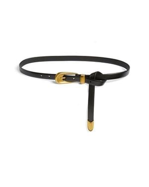 Treasure & Bond Olivia Leather Tie Belt - Black