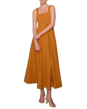 MELLODAY Poplin Maxi Dress - Brown