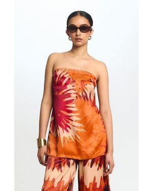 Diarrablu Anais Strapless Top Magma - Orange