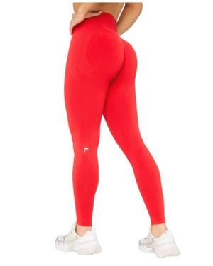 Fabletics Seamless Scrunch High-Waisted Legging - Red