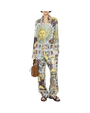Burberry Tarot Silk Pajama Pants - Multicolor