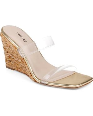 L'Agence Farrell Espadrille Wedge Slide Sandal - White