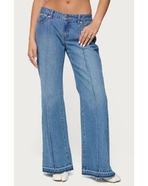 Edikted Nerissa Low Rise Flare Jeans - Blue