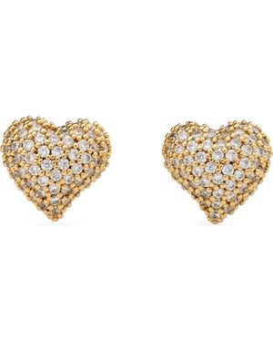 Kate Spade Cubic Zirconia Pavé Heart Stud Earrings - Metallic