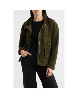 Bernardo Suede Bubble Jacket - Black