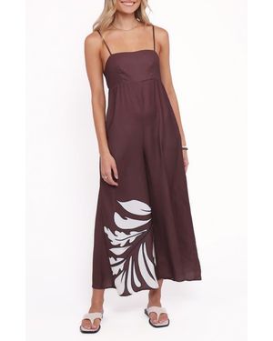 Petal & Pup Delfina Sleeveless Wide Leg Linen Blend Jumpsuit - Purple
