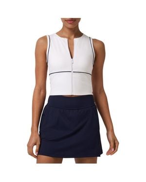 Travis Mathew Sunfire Move Knit Zip Front Tank - Blue