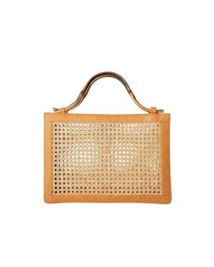 Sarah Stewart The Reece Leather And Wicker Bag - Metallic