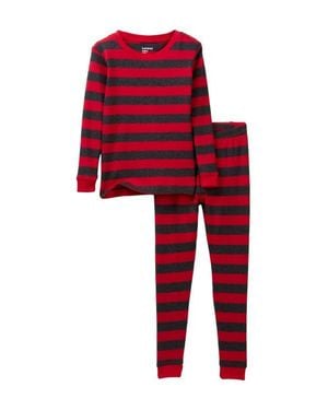 Leveret Two-Piece Pajama Set - Red
