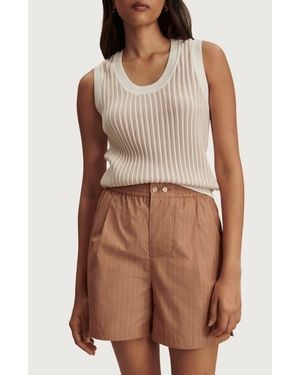Varley Aldcroft Rib Knit Cotton Tank - Brown