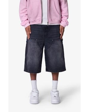 MNML Ultra Baggy Denim Carpenter Shorts - Blue