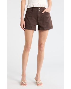 PAIGE Olivia Cargo Denim Shorts - Black