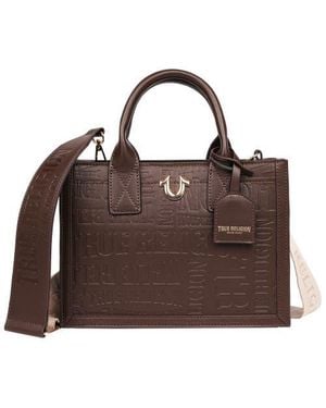 TRUE RELIGION Mega Logo Modern Tote - Brown