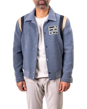 Maceoo Ascension Mixed Media Jacket - Blue